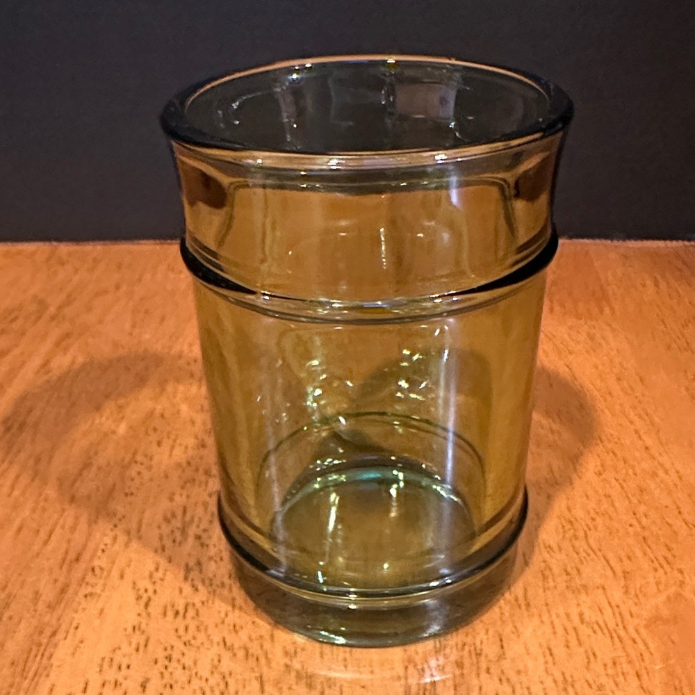 Hearth and Hand Olive Green Glass Tumbler. 8 oz.